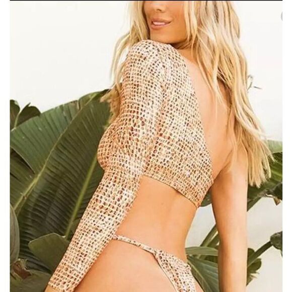 New L*Space Cardi Rash Guard Top Women's Size L One Should Wild Bunch Swim - Picture 2 of 5